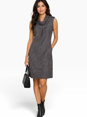 Esprit Gray Cowl Neck Sleeveless Dress Size M